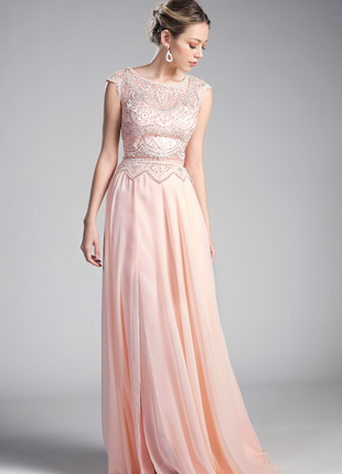 Beaded Lace Chiffon Dress