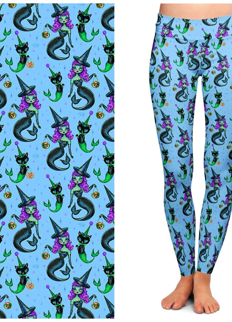 "MerWitch & Her MerCat" Leggings by Miss Fluff x Lipstick & Chrome