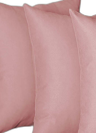 Set Of Four 18" X 18" Light Pink Polyester Zippered Pillow Cover