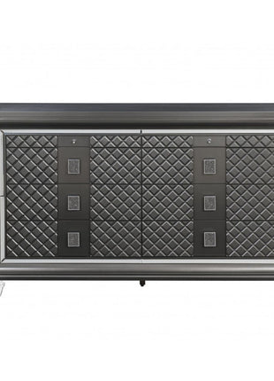 65" Gray Solid and Manufactured Wood Eight Drawer Double Dresser