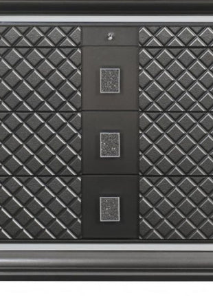 65" Gray Solid and Manufactured Wood Eight Drawer Double Dresser