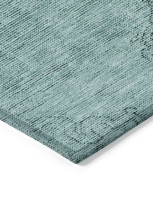5' X 8' Teal Blue Turquoise And Charcoal Oriental Washable Indoor Outdoor Area Rug
