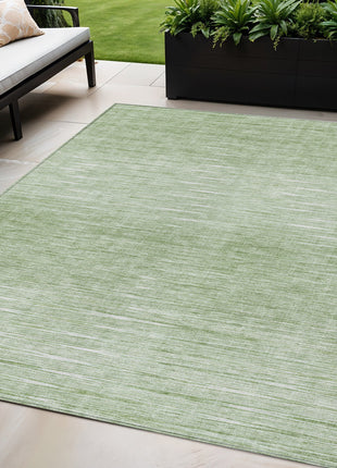 5' X 8' Artichoke Green And Green Abstract Washable Indoor Outdoor Area Rug