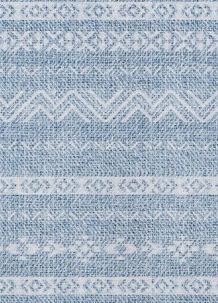 3' X 5' Blue And Denim Blue Southwestern Washable Indoor Outdoor Area Rug