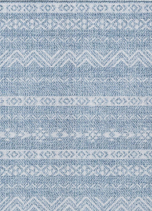 3' X 5' Blue And Denim Blue Southwestern Washable Indoor Outdoor Area Rug