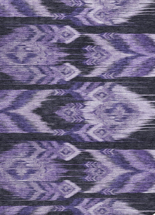 8' Purple Lavender And Plum Round Southwestern Washable Indoor Outdoor Area Rug