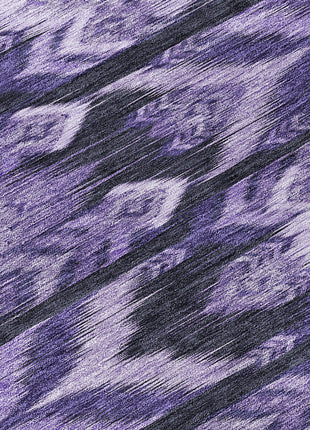 8' Purple Lavender And Plum Round Southwestern Washable Indoor Outdoor Area Rug