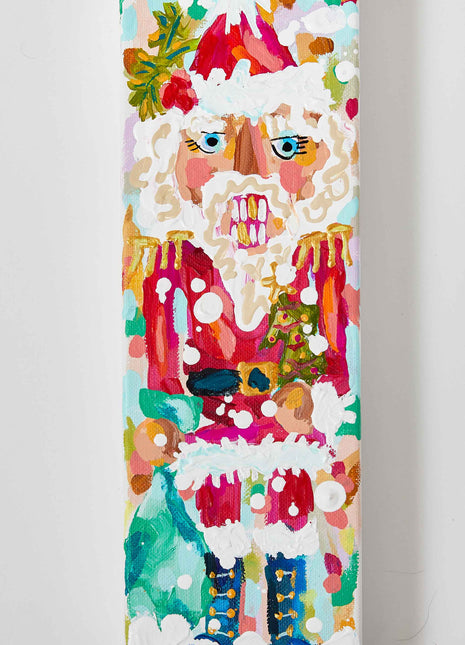 Santa Nutcracker Christmas Painting: 4x12
