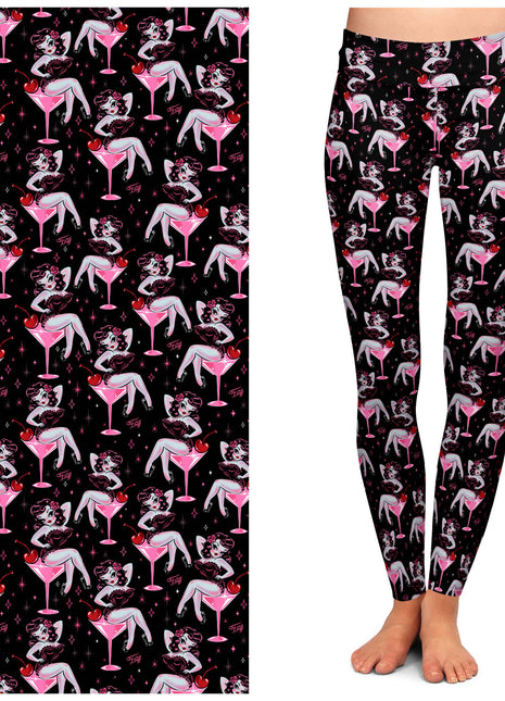"Cocktail Crush" Leggings by Miss Fluff x Lipstick & Chrome