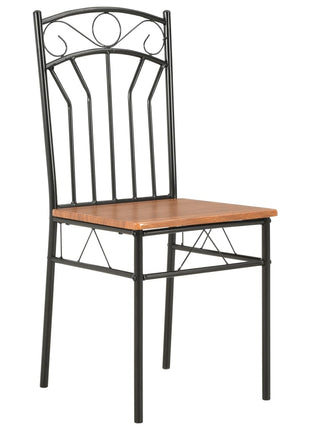 vidaXL Dining Chairs Wood Top Metal Frame Seating for Dining Room Brown MDF