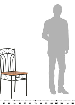 vidaXL Dining Chairs Wood Top Metal Frame Seating for Dining Room Brown MDF