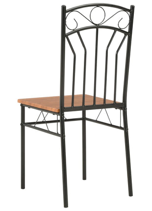 vidaXL Dining Chairs Wood Top Metal Frame Seating for Dining Room Brown MDF