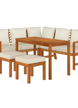 vidaXL 6 Piece Patio Dining Set with Cushions Solid Wood Acacia