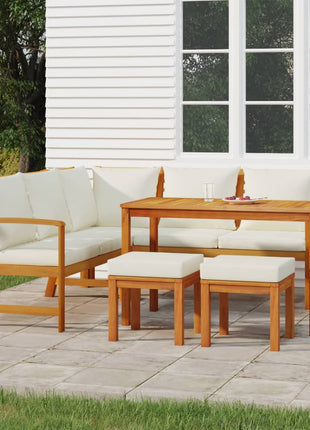 vidaXL 6 Piece Patio Dining Set with Cushions Solid Wood Acacia
