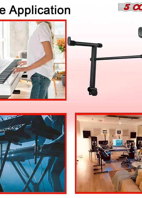 5 Core Keyboard Stand 2 Tier Adjustable Electric Piano Sturdy Foldable Holder