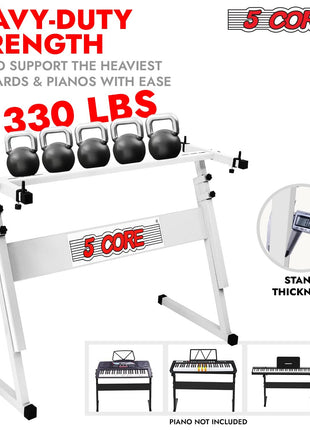 5 Core Keyboard Stand Z Style Height Adjustable Sturdy Piano Riser Lift Holder Stands