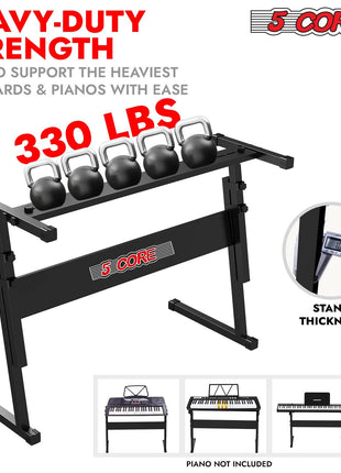 5 Core Keyboard Stand Z Style Height Adjustable Sturdy Piano Riser Lift Holder Stands