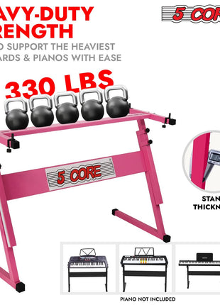 5 Core Keyboard Stand Z Style Height Adjustable Sturdy Piano Riser Lift Holder Stands
