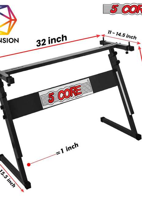 5 Core Keyboard Stand Z Style Height Adjustable Sturdy Piano Riser Lift Holder Stands