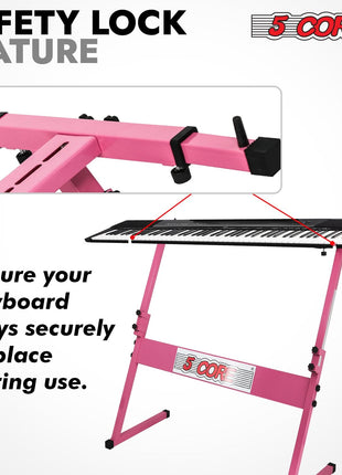 5 Core Keyboard Stand Z Style Height Adjustable Sturdy Piano Riser Lift Holder Stands