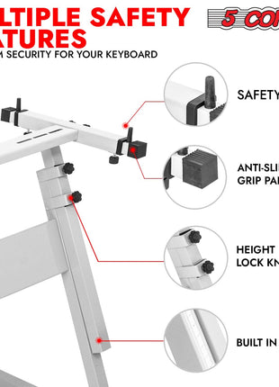 5 Core Keyboard Stand Z Style Height Adjustable Sturdy Piano Riser Lift Holder Stands