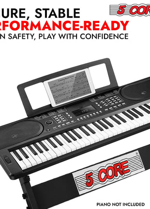 5 Core Keyboard Stand Z Style Height Adjustable Sturdy Piano Riser Lift Holder Stands