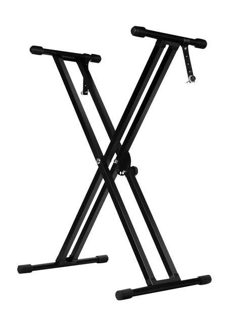5Core Keyboard Stand Double X Style Adjustable Lift Piano Riser For 49 To 88 Keys BLACK