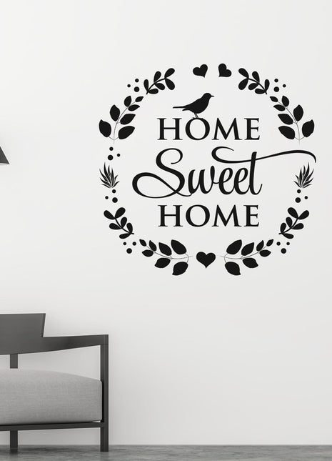 Decor - Home Sweet Home Removable Vinyl Wall Decal - Easy Peel and Stick Wall Art