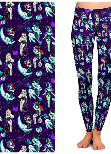 "Vintage Witches" Dark Leggings by Miss Fluff x Lipstick & Chrome