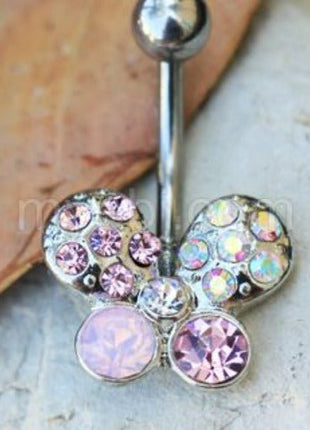 316L Stainless Steel Art of Brilliance Butterfly Gleam Navel Ring