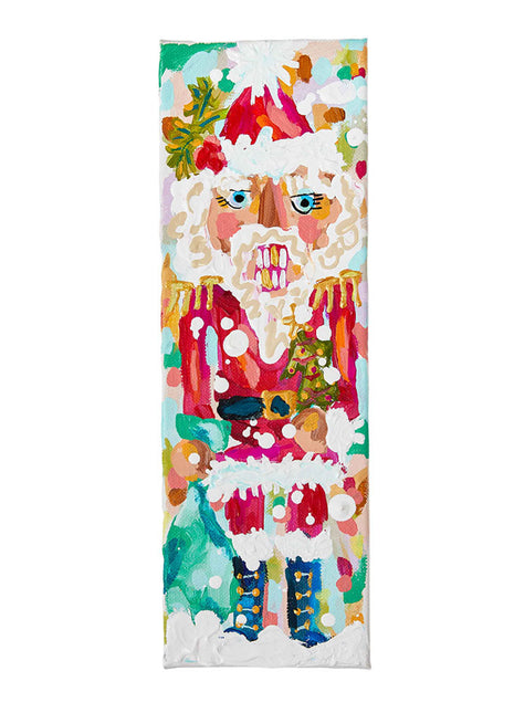 Santa Nutcracker Christmas Painting: 4x12
